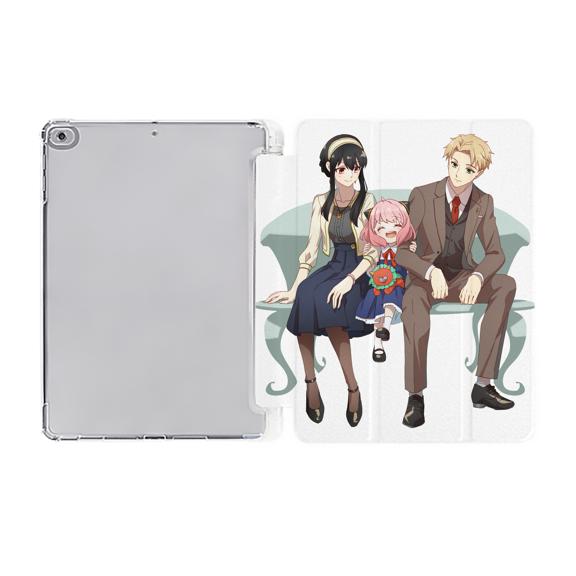 （画像用） SPY×FAMILY间谍家家酒 IPad ケース ペン収納付き 三つ折りスタンド PUレザー×シリコン 対応機種9.5/10.5/10.9インチ
